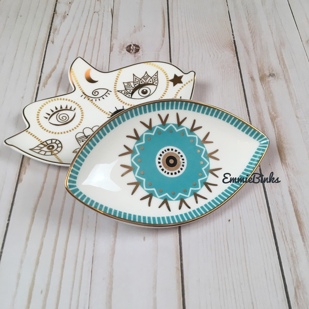 New Magic Blue Evil Eye Porcelain Jewelry Tray ~ Turkish Eye Trinket Tray - Picture 2 of 15